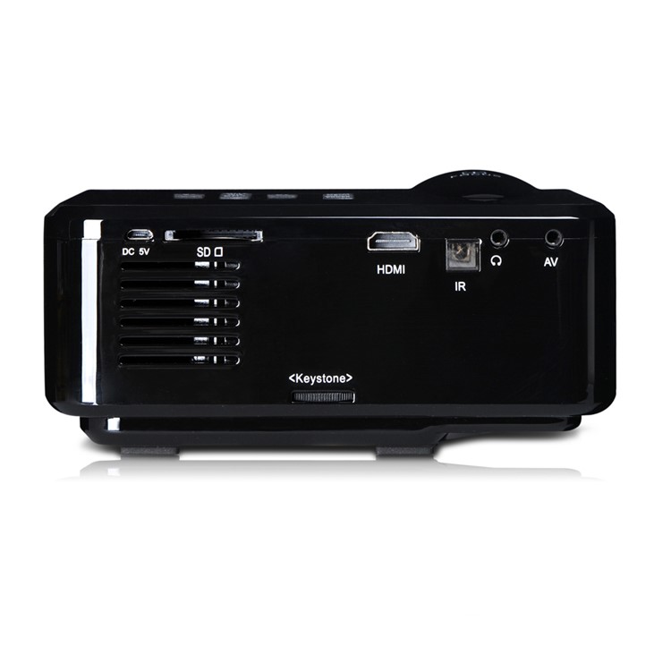 UHAPPY U35 Mini HD LED Projektor Unterstützung 3D HDMI VGA SD-Karte - Schwarz-7