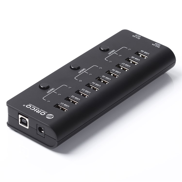 ORICO 9-Port USB2.0 HUB with On/Off Switches + 2 Charging Ports (HF9US-2P) - Black-5