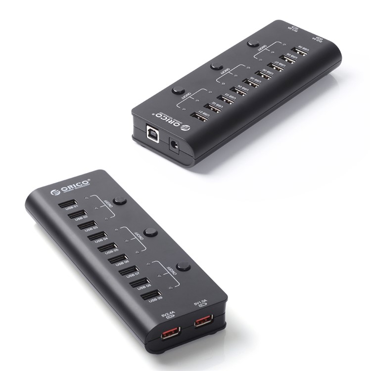 ORICO 9-Port USB2.0 HUB with On/Off Switches + 2 Charging Ports (HF9US-2P) - Black-6