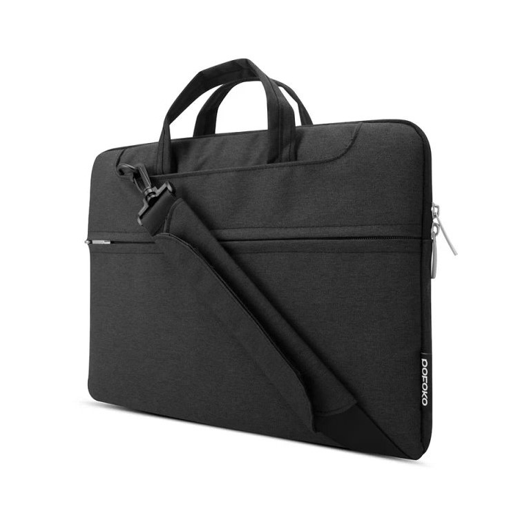 POFOKO Seattle Single Shoulder Laptop Sleeve Bag for iPad Pro MacBook Air Pro 13.3 inch - Black-6