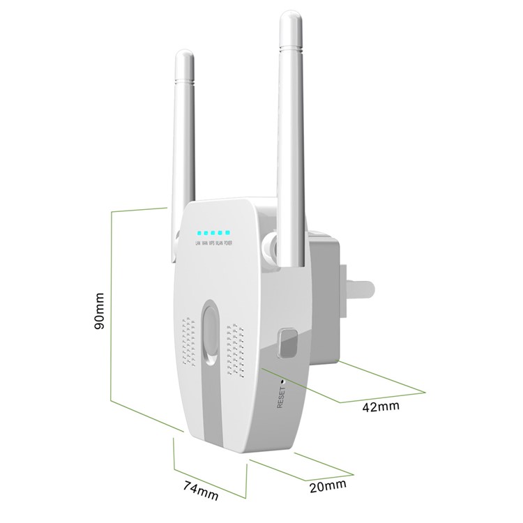 DC-01 300Mbps WiFi Router Wireless Repeater Booster Range Extender - White / EU Plug-10