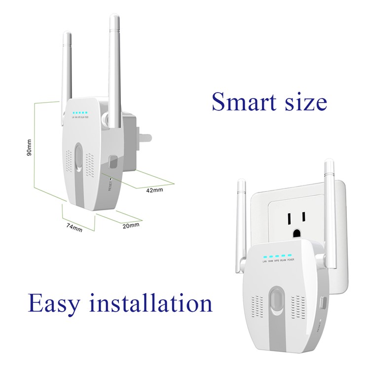 DC-01 300Mbps WiFi Router Wireless Repeater Booster Range Extender - White / EU Plug-15