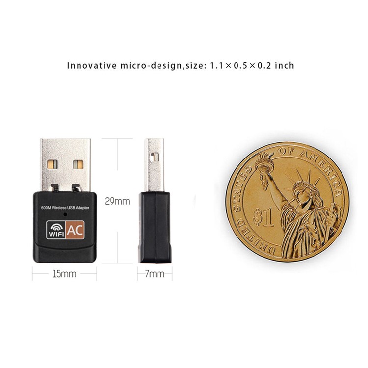 AC600 Portable 2.4/5.0G 600Mbps WIFI USB Adapter Dongle Wireless Network Card-13