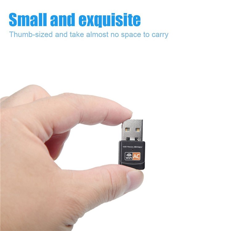 AC600 Portable 2.4/5.0G 600Mbps WIFI USB Adapter Dongle Wireless Network Card-3