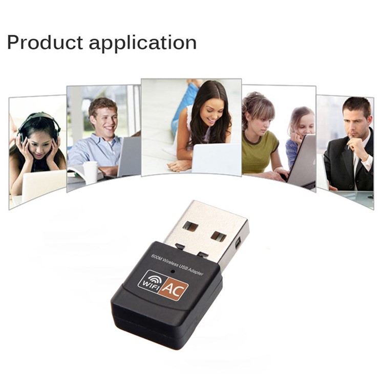 AC600 Portable 2.4/5.0G 600Mbps WIFI USB Adapter Dongle Wireless Network Card-6