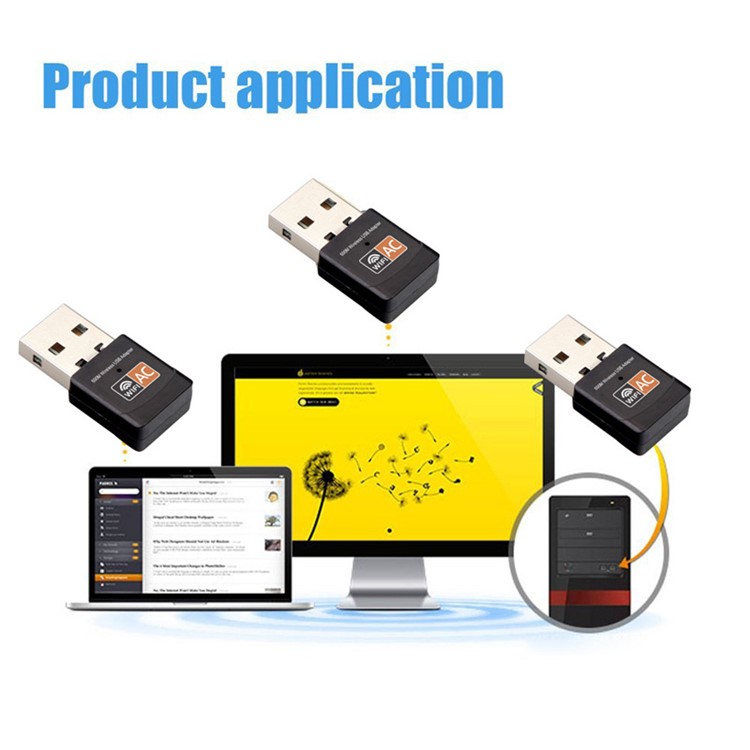 AC600 Portable 2.4/5.0G 600Mbps WIFI USB Adapter Dongle Wireless Network Card-7
