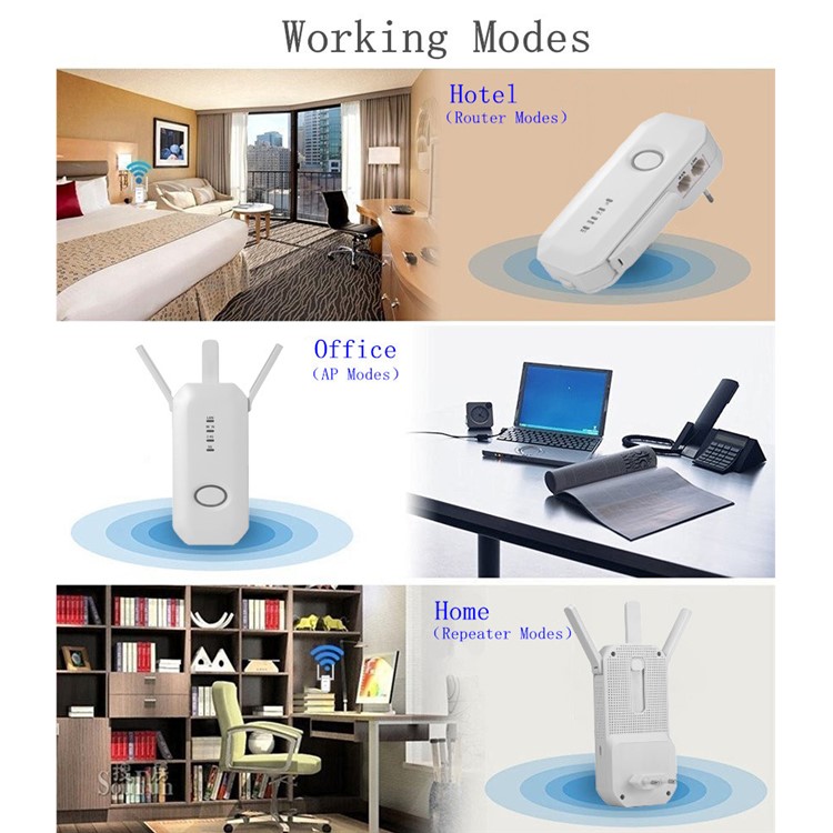 AC 750mbps 2,4 G / 5,8 G Dual Band Wifi Bereich Extender Wireless Router Repeater - EU-Stecker-17