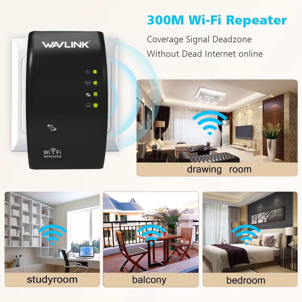 WAVLINK WL-WN518W2 Mini Wireless WiFi Repeater 300Mbps WiFi WLAN Range Extender Expander - EU Plug-11