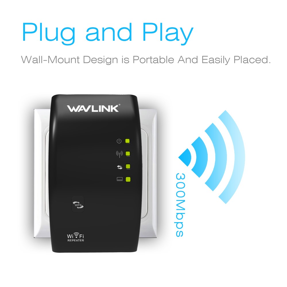 WAVLINK WL-WN518W2 Mini Wireless WiFi Repeater 300Mbps WiFi WLAN Range Extender Expander - EU Plug-12
