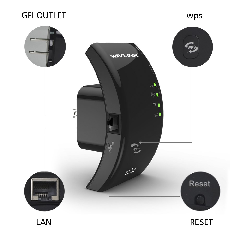 WAVLINK WL-WN518W2 Mini Wireless WiFi Repeater 300Mbps WiFi WLAN Range Extender Expander - EU Plug-5