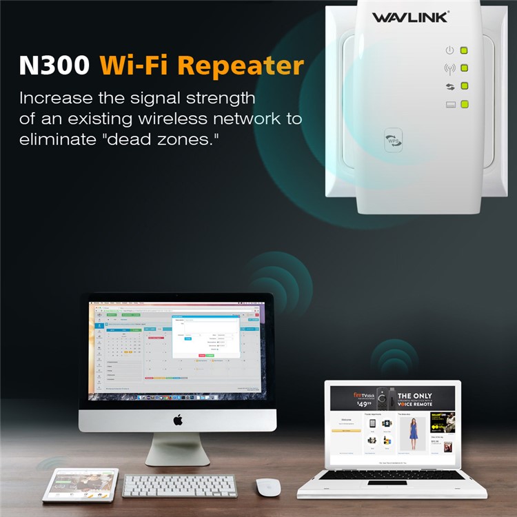 WAVLINK WL-WN518W2 Portable Mini Wireless WiFi Repeater 300Mbps WiFi WLAN Range Extender Expander - White / EU Plug-11
