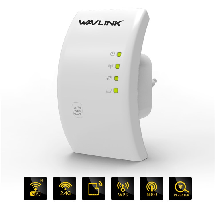 WAVLINK WL-WN518W2 Portable Mini Wireless WiFi Repeater 300Mbps WiFi WLAN Range Extender Expander - White / EU Plug-2