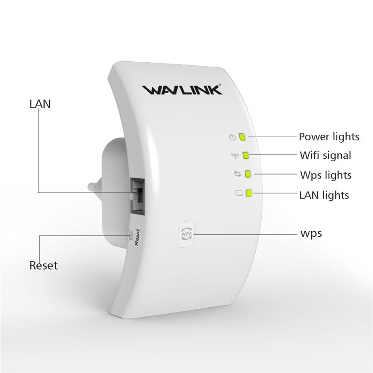 WAVLINK WL-WN518W2 Portable Mini Wireless WiFi Repeater 300Mbps WiFi WLAN Range Extender Expander - White / EU Plug-3