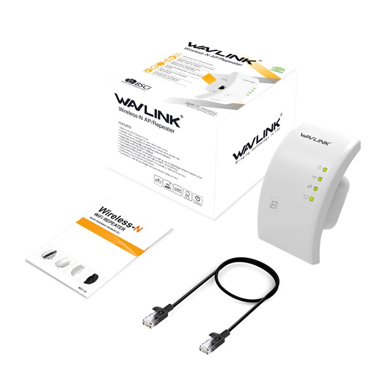 WAVLINK WL-WN518W2 Portable Mini Wireless WiFi Repeater 300Mbps WiFi WLAN Range Extender Expander - White / EU Plug-8
