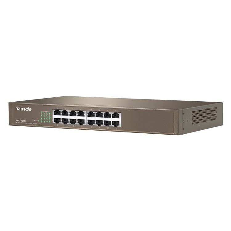 TENDA TEF1016D 16 Ports 10/100Mbps Switch Metal Switch Network Monitoring Deconcentrator - EU Plug-3