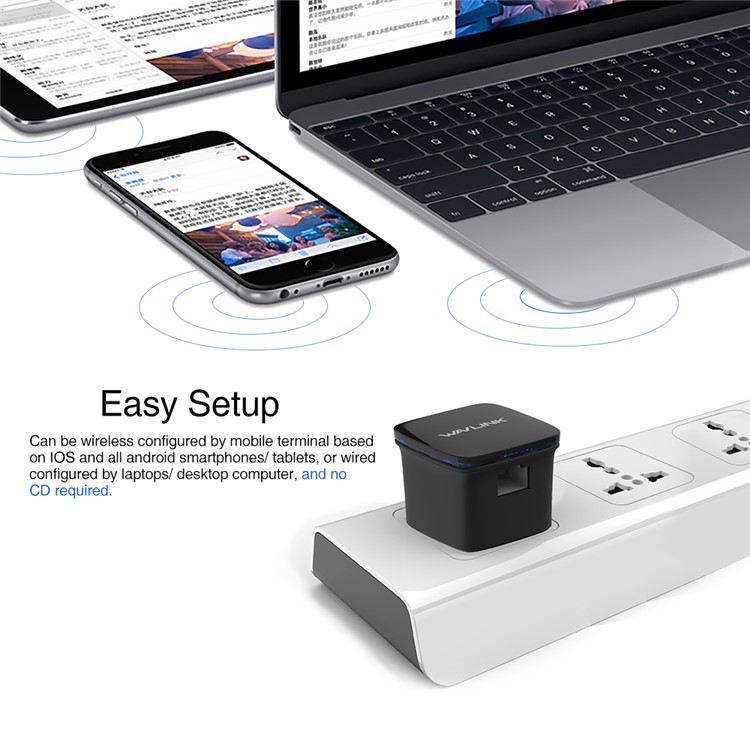 WAVLINK WL-WN581N2 Mini 300Mbps WiFi Range Extender Wireless Repeater Booster Amplifier - US Plug-6
