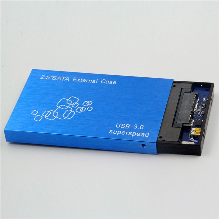 TS-25HC307 Aluminum Alloy 2.5 inch USB3.0 to SATA Super Speed Hard Drive Case - Blue-4