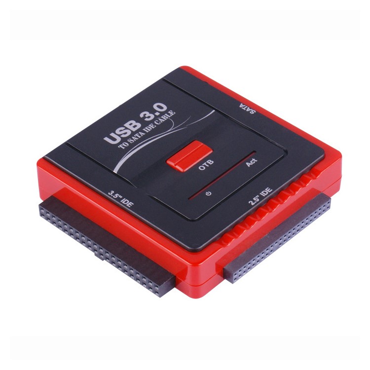 High Speed USB 3.0 to 2.5"/3.5" SATA/IDE OTB Hard Drive Converter Cord with Power Supply - AU Plug-1