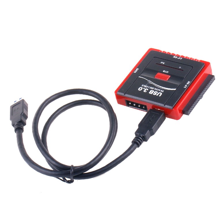 High Speed USB 3.0 to 2.5"/3.5" SATA/IDE OTB Hard Drive Converter Cord with Power Supply - AU Plug-2