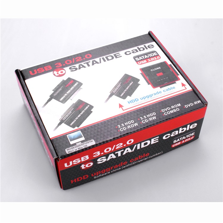 High Speed USB 3.0 to 2.5"/3.5" SATA/IDE OTB Hard Drive Converter Cord with Power Supply - AU Plug-5