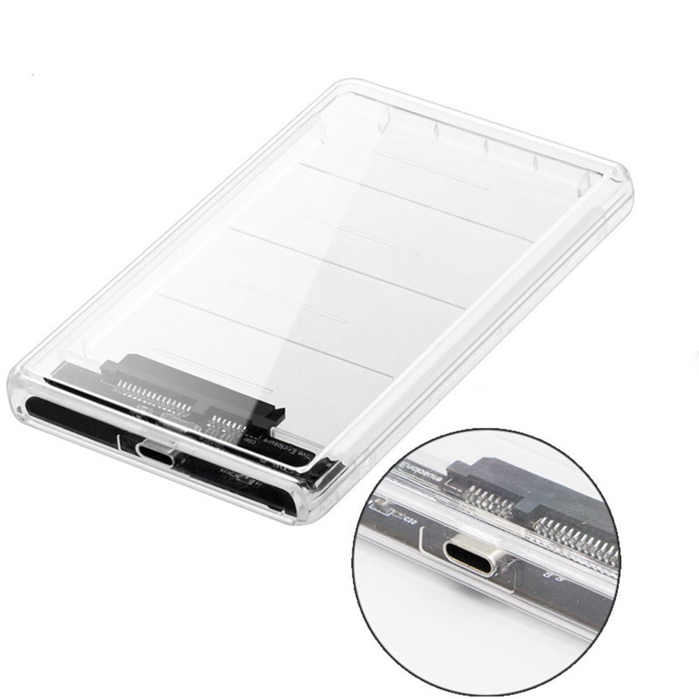 USB-C Tipo-c Para 2,5 Polegadas SATA SSD HDD Gabinete Externo Transparente Para Laptop & PC-5