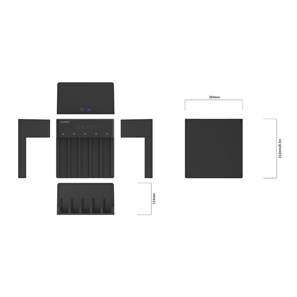 ORICO 6558US3-C 5 Bay 2.5 / 3.5 inch Hard Drive Enclosure Docking Station Offline Clone-10