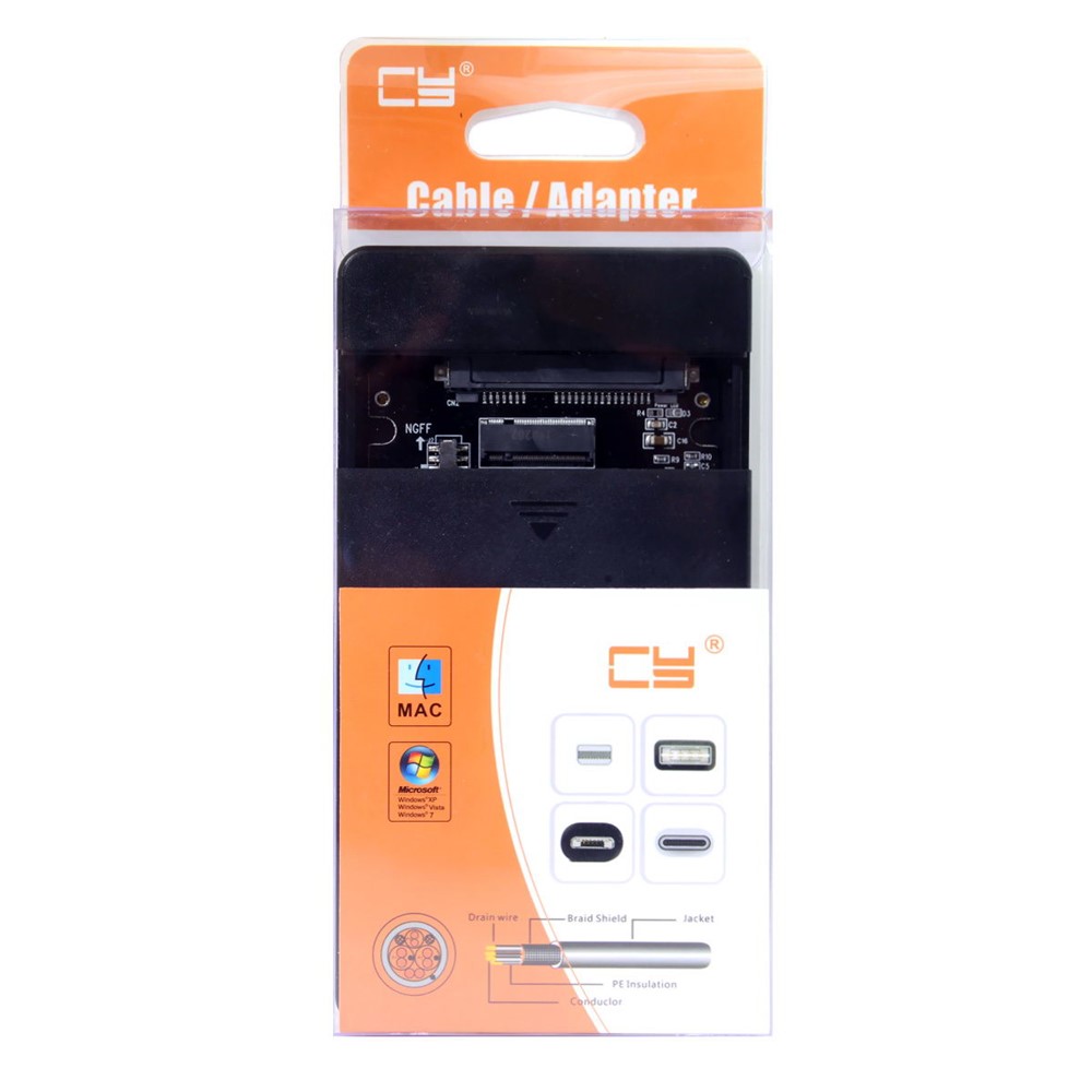 Combo M.2 NGFF B-key & SSD De Msata Para O Gabinete De Caixa De Conversor Tipo-c USB Com Interruptor-14