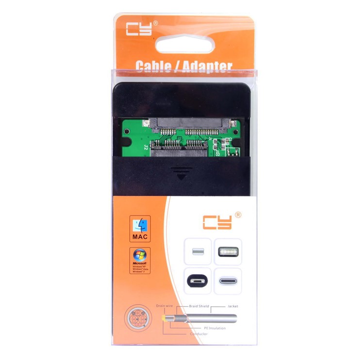 USB 3.1 Tipo-c USB-C Para 1.8 Polegadas Micro SATA 16 Pinos 7 + 9 SSD Para Gabinete De Disco Rígido Externo-15