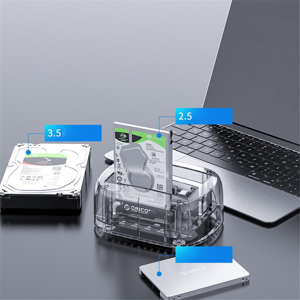 ORICO 6239U3 3.5 inch HDD/SSD Hard Drive Docking Station USB 3.0 Dual-Bay-6