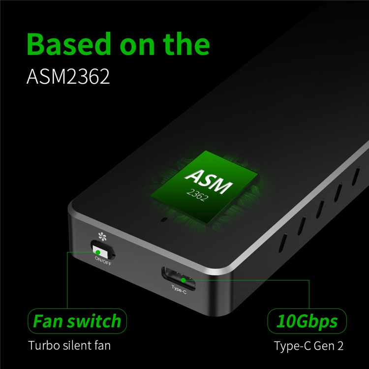 ASM2362 Type-c Gen2 SSD Solid State PCIE Protocol M.2 NGFF NVME Mobile Hard Disk Enclosure-4