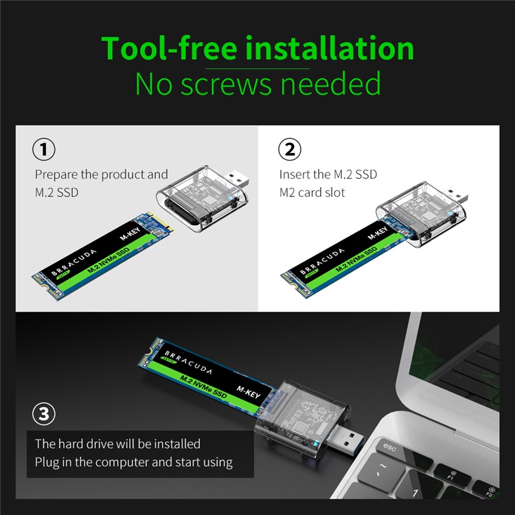 JMS578 USB3.0 SSD Solid State PCIE Protocol M.2 NGFF SATA Mobile Hard Disk Enclosure DM201SA-5