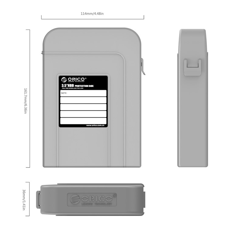 ORICO PHI-35 Professional Premium Anti-Static 3.5'' Inch Hard Drive Protective Case Enclosure HDD Storage-3