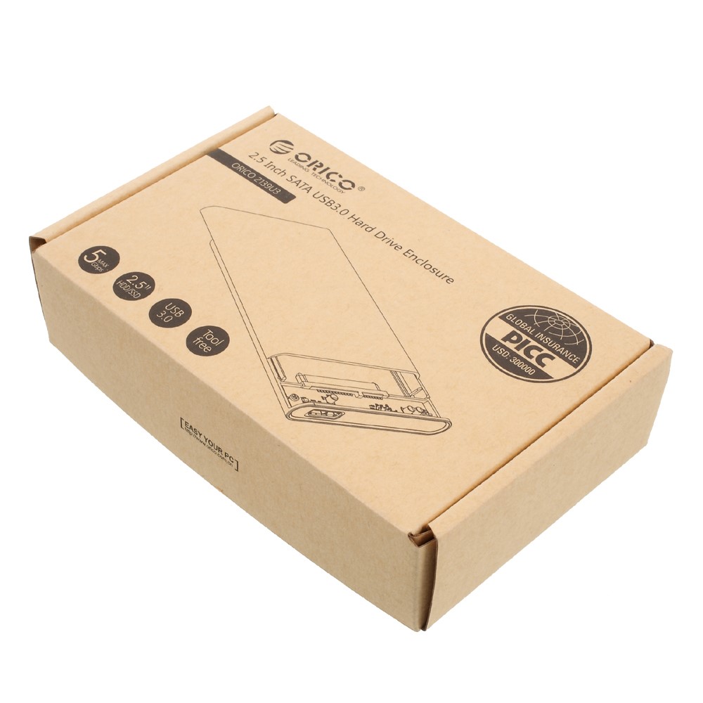 Custodia Esterna ORICO 2139U3-CR USB3.0 Per Hard Disk SATA Da 9,5 Mm 2,5 Pollici / SSD - Trasparente-7