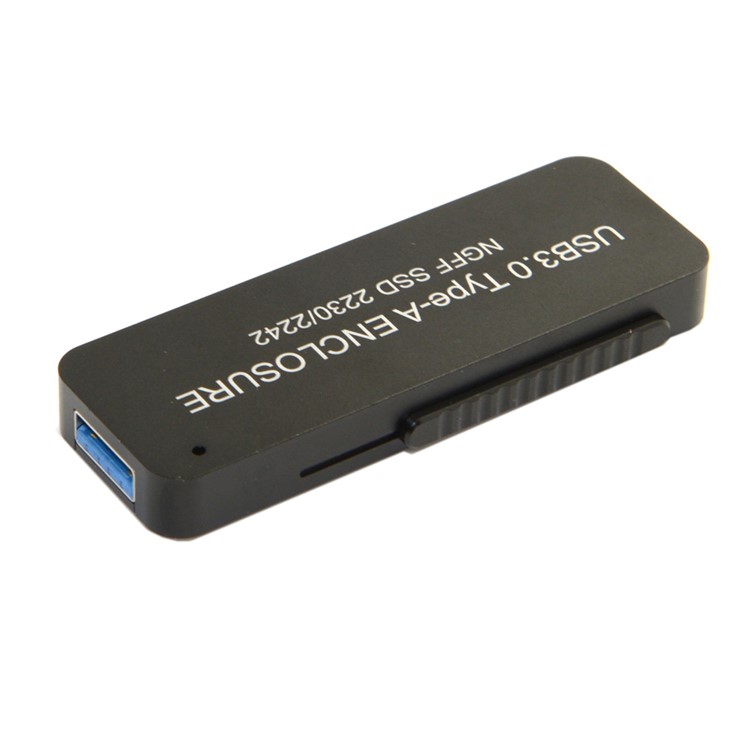 Retractable 42mm NGFF M2 B-key B/M-key SSD to USB 3.0 External PCBA Conveter Card Flash Disk Type - Black-16
