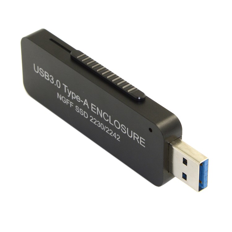 Retractable 42mm NGFF M2 B-key B/M-key SSD to USB 3.0 External PCBA Conveter Card Flash Disk Type - Black-2