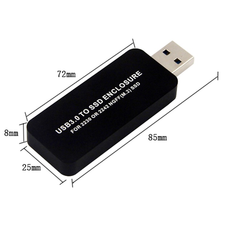 Retractable 42mm NGFF M2 B-key B/M-key SSD to USB 3.0 External PCBA Conveter Card Flash Disk Type - Black-23