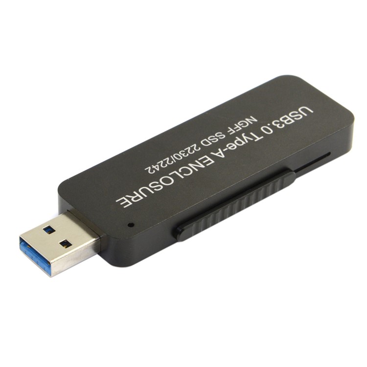 Retractable 42mm NGFF M2 B-key B/M-key SSD to USB 3.0 External PCBA Conveter Card Flash Disk Type - Black-7