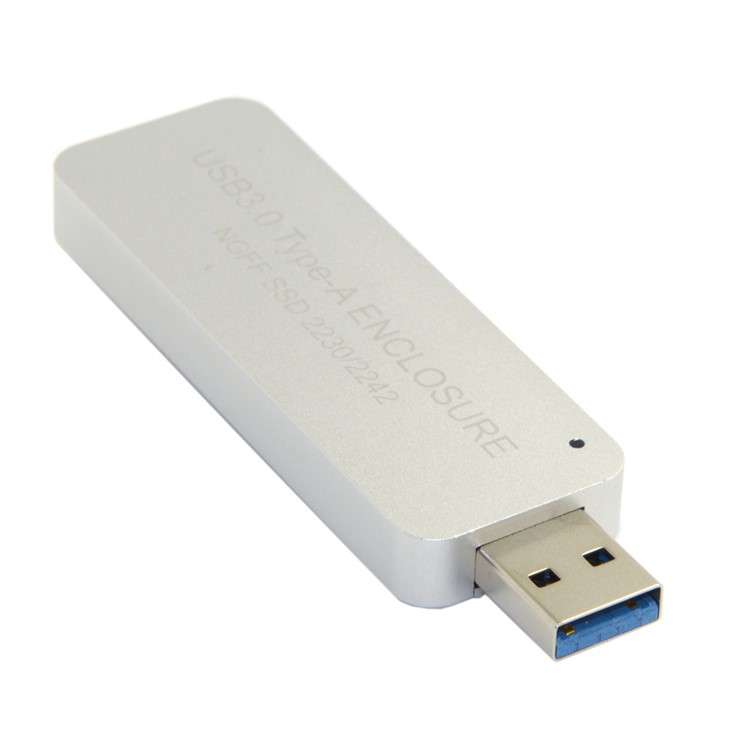 Retractable 42mm NGFF M2 B-key B/M-key SSD to USB 3.0 External PCBA Adapter Card Flash Disk Type - Silver-1