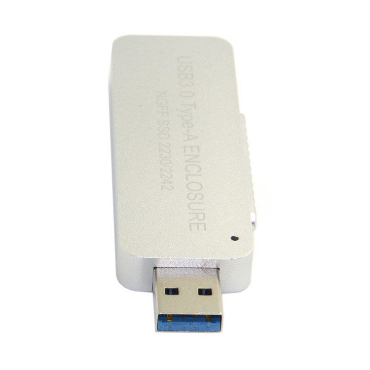 Retractable 42mm NGFF M2 B-key B/M-key SSD to USB 3.0 External PCBA Adapter Card Flash Disk Type - Silver-11