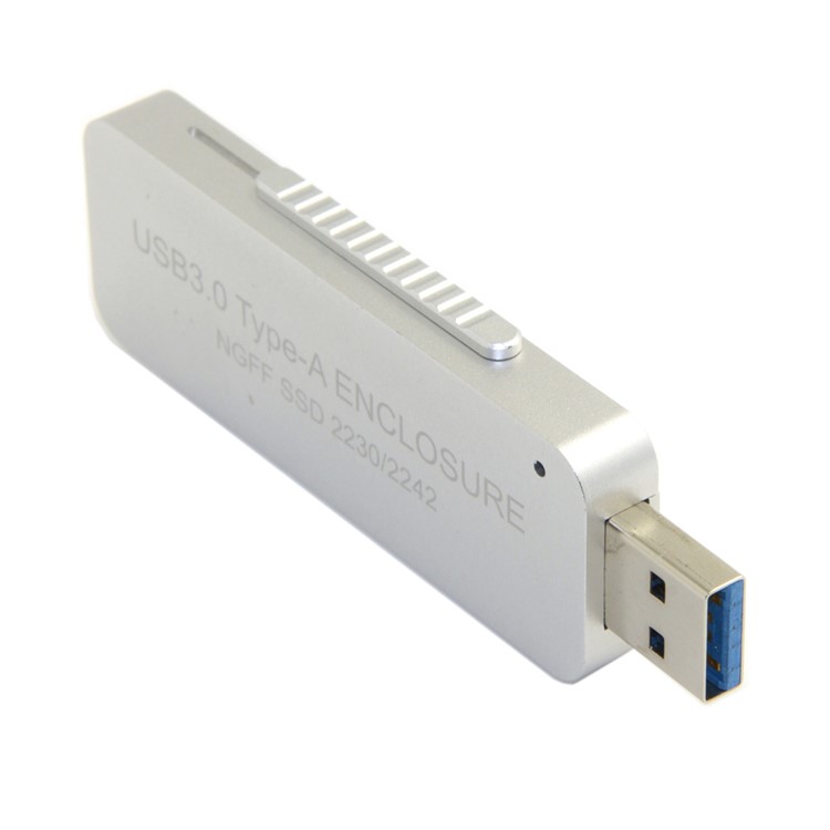 Retractable 42mm NGFF M2 B-key B/M-key SSD to USB 3.0 External PCBA Adapter Card Flash Disk Type - Silver-12