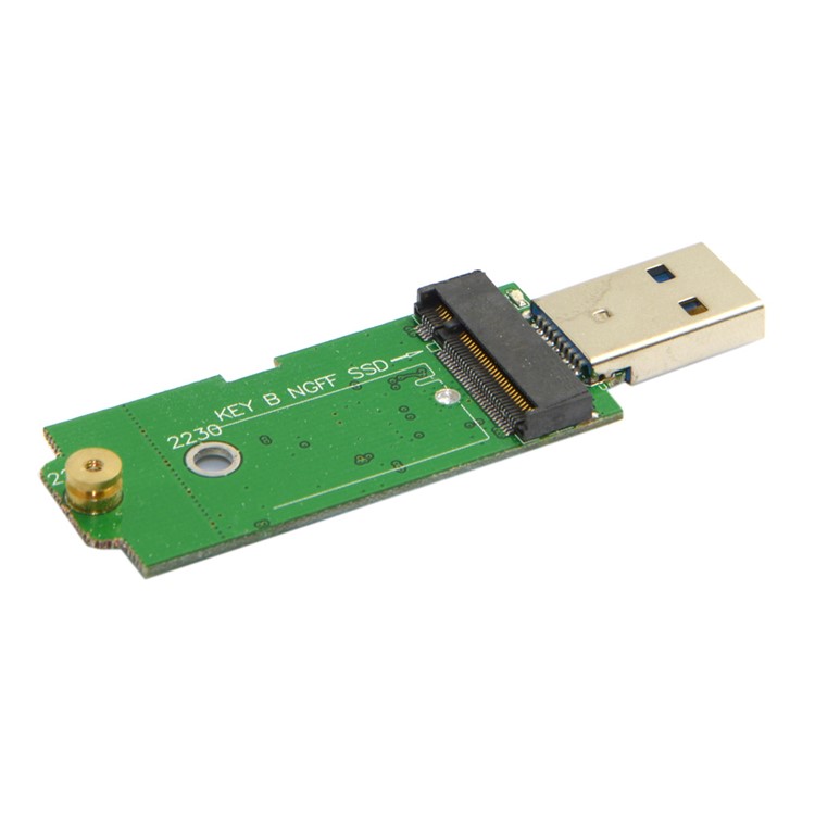 Retractable 42mm NGFF M2 B-key B/M-key SSD to USB 3.0 External PCBA Adapter Card Flash Disk Type - Silver-13