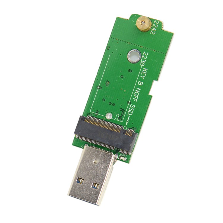 Retractable 42mm NGFF M2 B-key B/M-key SSD to USB 3.0 External PCBA Adapter Card Flash Disk Type - Silver-17