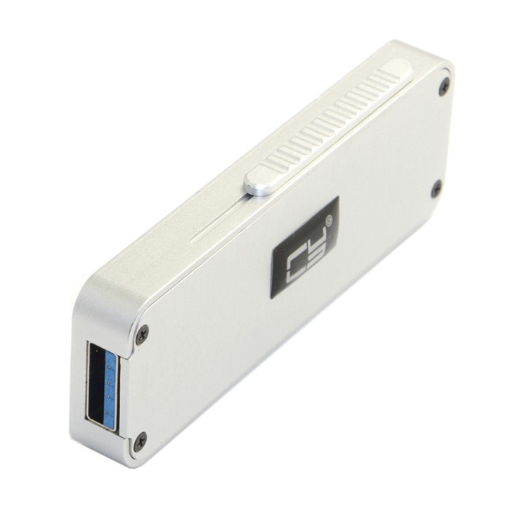 Retractable 42mm NGFF M2 B-key B/M-key SSD to USB 3.0 External PCBA Adapter Card Flash Disk Type - Silver-2
