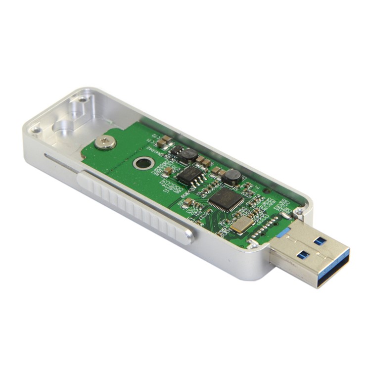 Retractable 42mm NGFF M2 B-key B/M-key SSD to USB 3.0 External PCBA Adapter Card Flash Disk Type - Silver-3