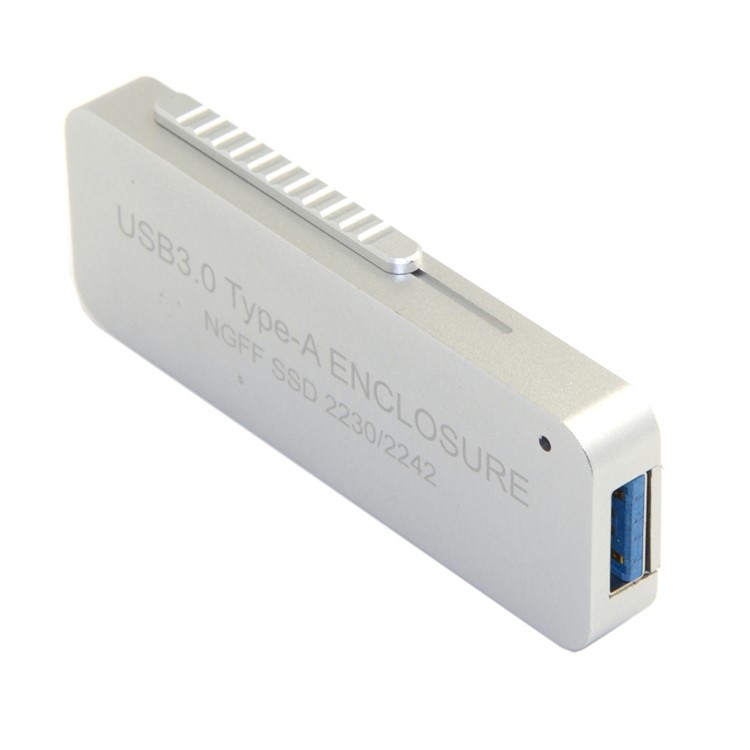 Retractable 42mm NGFF M2 B-key B/M-key SSD to USB 3.0 External PCBA Adapter Card Flash Disk Type - Silver-4
