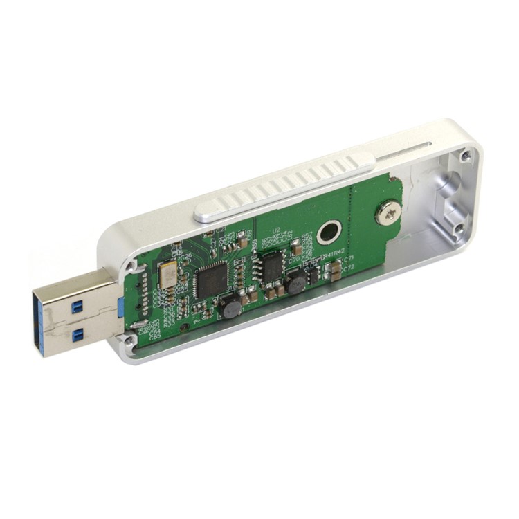 Retractable 42mm NGFF M2 B-key B/M-key SSD to USB 3.0 External PCBA Adapter Card Flash Disk Type - Silver-6