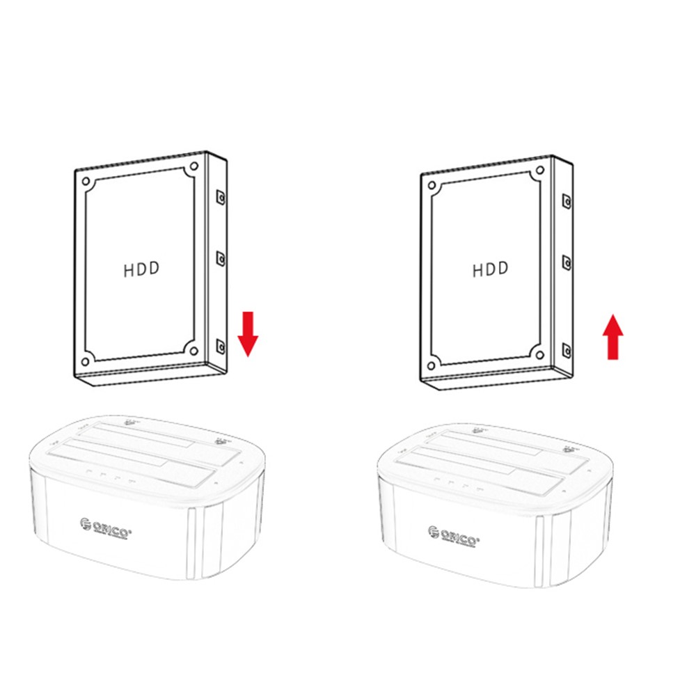 ORICO Hard Disk Drive Docking Station USB 3.0 SATA Dual-bay Enclosure Case with Offline Clone Function for 2.5"/3.5" SDD HDD (6228US3-C) - US Plug-8