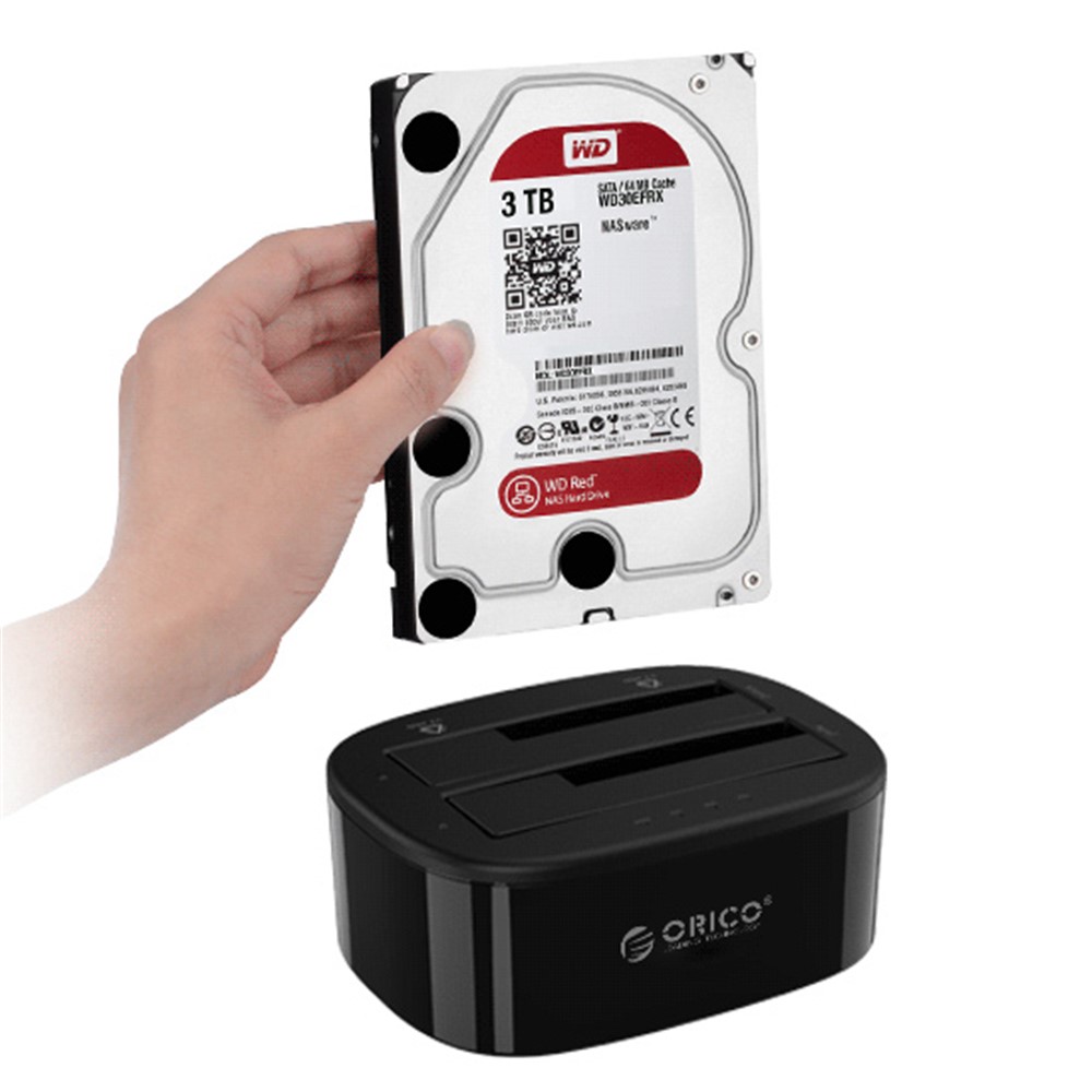 ORICO Hard Disk Drive Docking Station USB 3.0 SATA Dual-bay Enclosure Case with Offline Clone Function for 2.5"/3.5" SDD HDD (6228US3-C) - US Plug-9