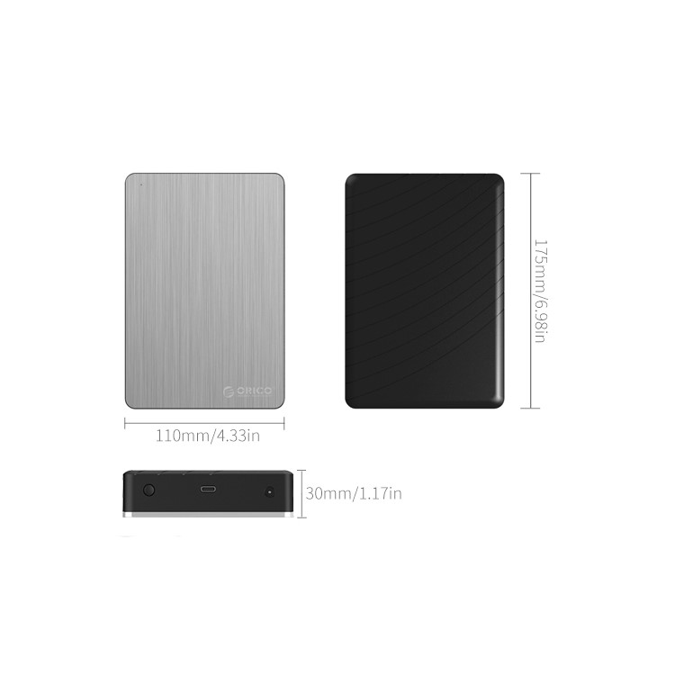ORICO MD35C3 Tool-free High Speed 3.5-inch USB 3.1 Type C to SATA External Hard Drive Enclosure Case - Silver-3