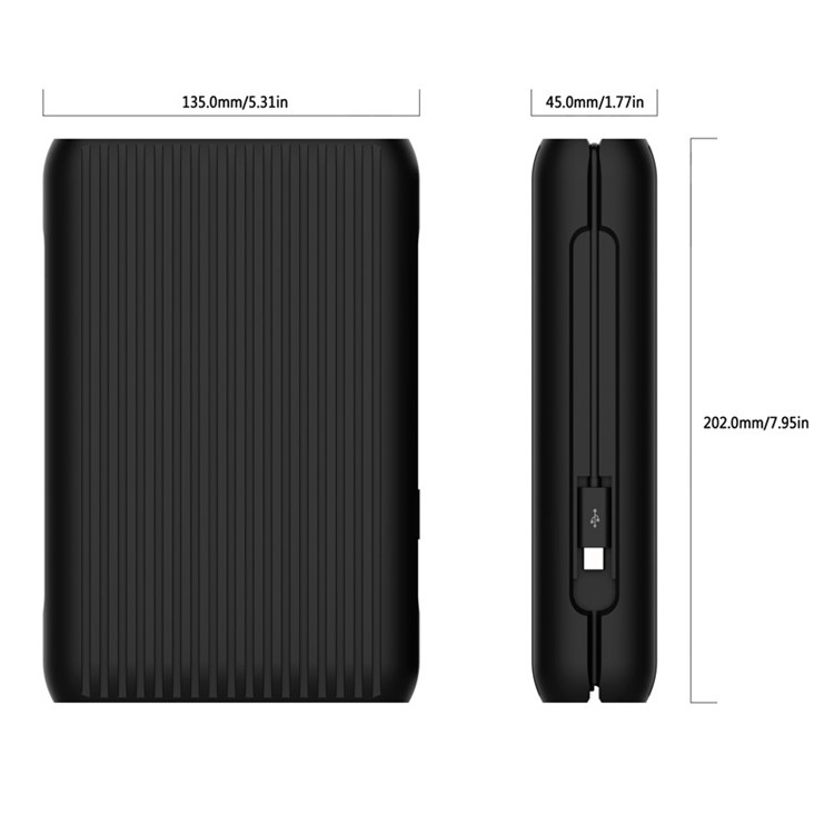 ORICO 3.5“ 2TB USB 3.1 Gen2 Type-c 10Gbps External Hard Disk Drive with Silicone Protective Shell (MS3520) - Black-4